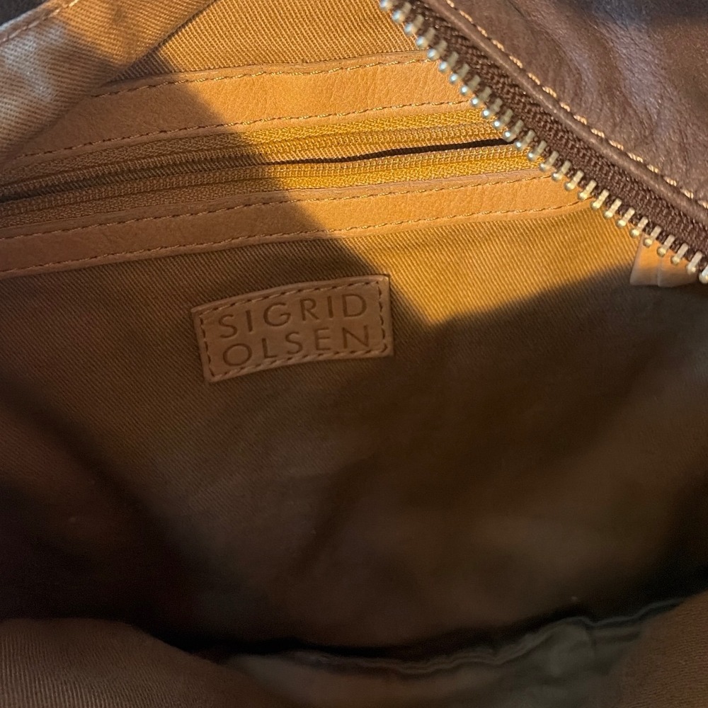 Sigrid Olsen Hobo Bag Women Large Brown Leather Slouchy Shoulder Boho Minimalist - Picture 2 of 7